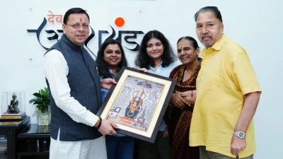 ख्वाइश शर्मा ने की सीएम धामी से शिष्टाचार मुलाकात, बालाजी धाम की एक सुंदर चित्र भी भेंट की
