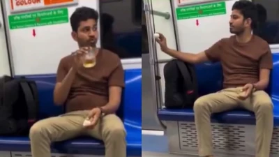पहले शराब पी फिर फोड़े अंडे, मेट्रो में बैठे शख्स ने तोड़े सभी नियम; VIDEO वायरल